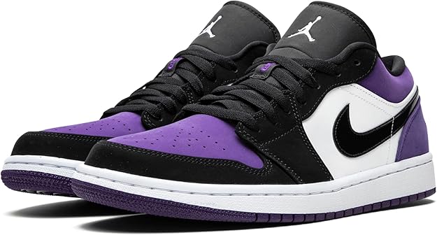 Jordan Air Retro 1 Chaussures de basketball basses pour homme, noir  (Blanc/noir-violet.), 46 EU : Amazon.fr: Chaussures et Sacs