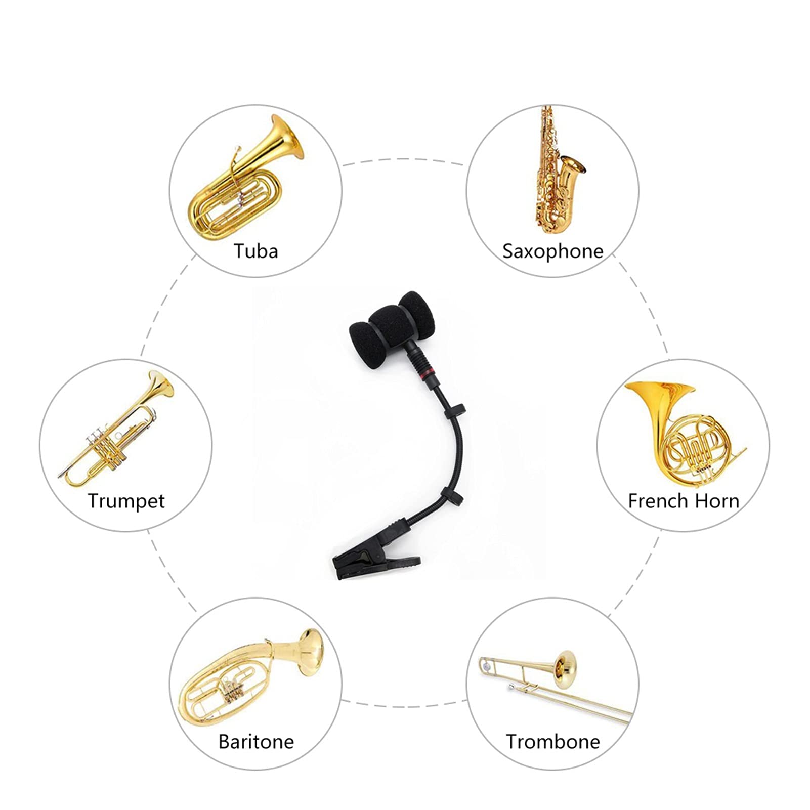 mikrofon Uchwyt mikrofonu saksofonowego Profesjonalny do instrumentu wiatru MIC Mount Trwałe Mikrofon Mikrofon Mini Mini