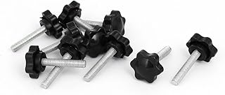 Aexit M6x32mm Male Knobs & Hand Wheels Thread 25mm Dia Plastic Star Head Screw On Clamping Knobs Star Knobs Grip 10pcs