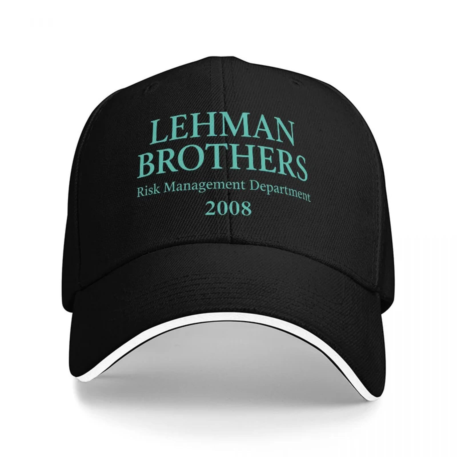Urbwatvki Unisex Multicolor Lehman Brothers Risk Management Department 2008 Baseball Cap Black With Teal Embroidery Classic Adjustable Hat For Adults
