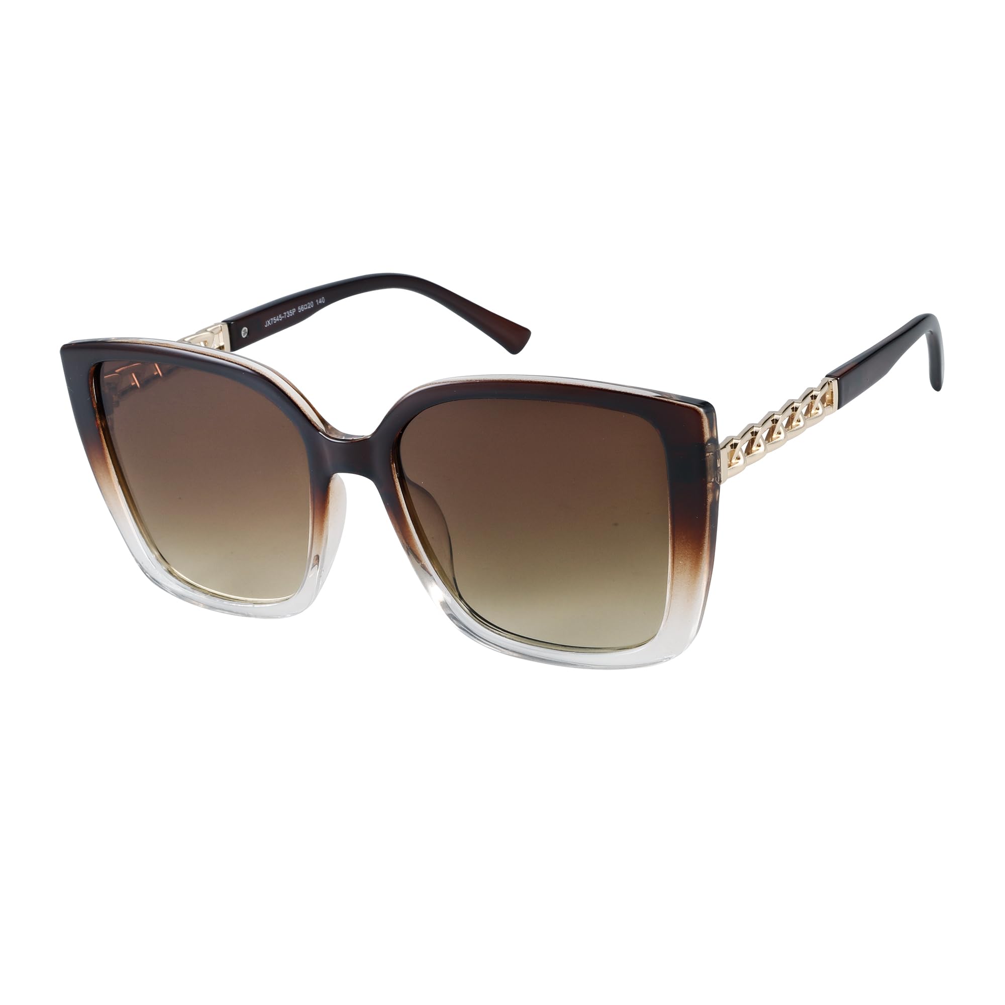 JOOX Grandes Polarizadas Gafas de sol Mujer, Cuadradas Gafas Ojo de Gato UV400 Protección, Retro Estilo Montura con Patilla Metálica en Forma de Cadena