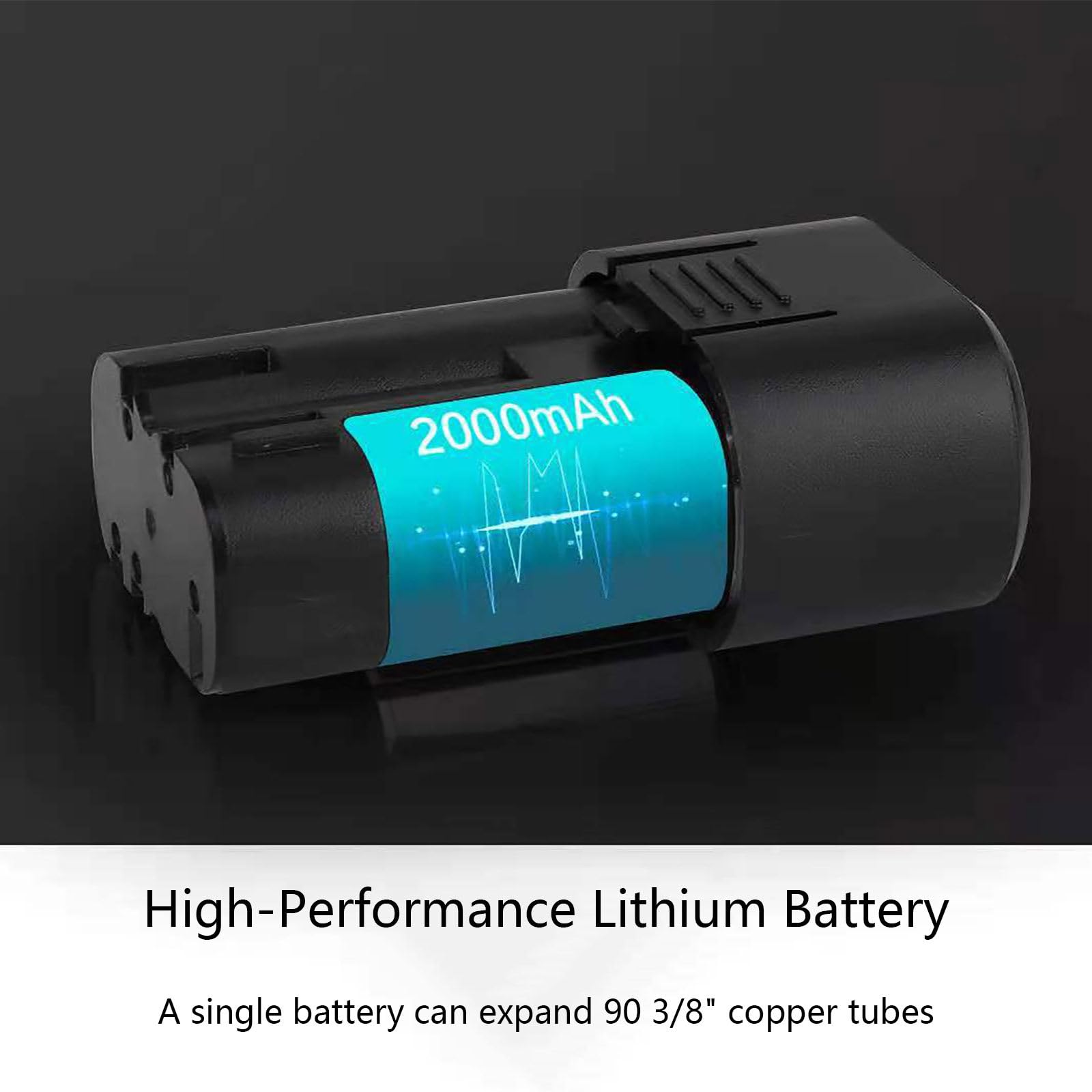 Kit de Abocardador Electrico, Expansor de Tubos Cobre Aluminio a Bateria de Litio con Luz LED, Juego de Abocardado de Tubos HVAC Profesional 0.25-0.75 Pulgadas con Estuche