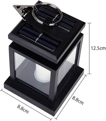 Miniatura 4 de Farol solar colgante LED alimentado por energía solar, impermeable, sin llama, parpadeante, blanco cálido, decoración al aire libre para jardín,