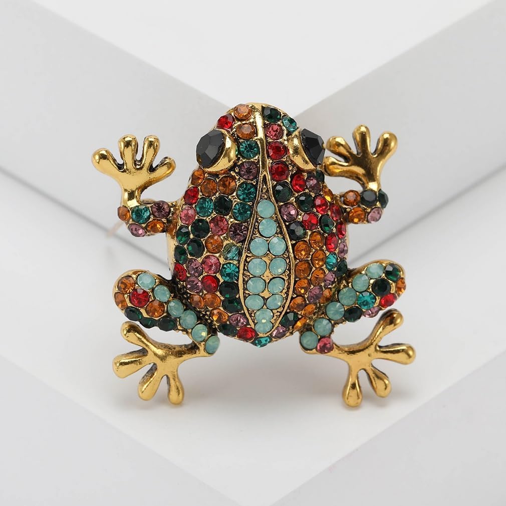 Frog Brooch Pins for Women, Colorful Frog Brooch Pin, Cute Frog Animal Brooch Lapel Pin, Bohemian Frog Brooches Pins for Women Hat Bag Suit Dress Accessories Jewelry - Image 3