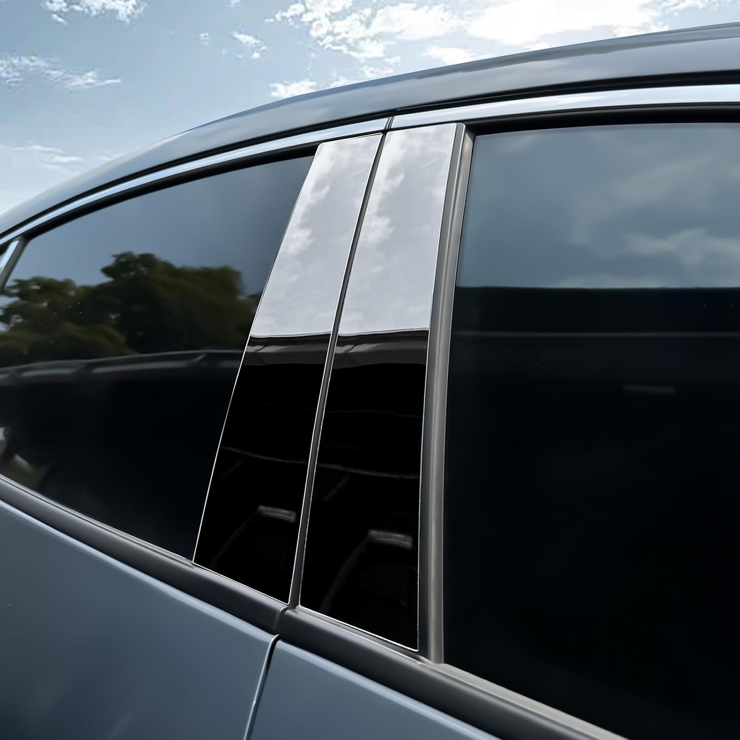 KUNGKIC for Mazda 3 2019-2025 A B C Pillar Posts Door Window Trim Exterior Decoration Sticker Accessories PVC (Black)