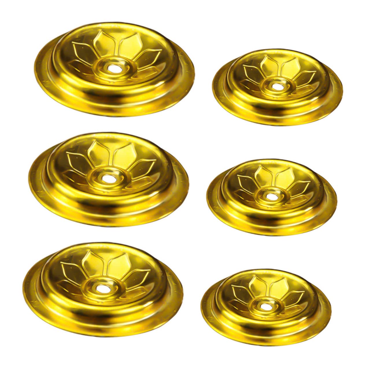 EXCEART 6pcs Oil Lamp Oil Float Oil Cups Wicks Candlestick Buddhist Oil Lamp Floating Oil Lamp Holder Ghee Lamp Cup Lotus Flower Candle Holder Wick Holder Buddhist Supplies Aluminum Butter