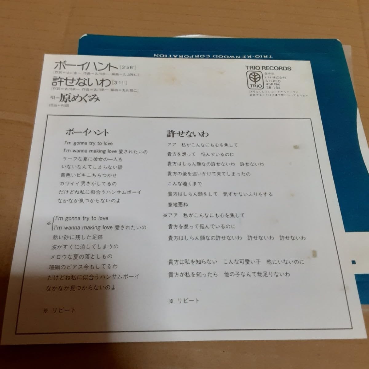 Amazon.co.jp: 原めぐみ オリジナル 見本盤 ボーイハント 許せないわ