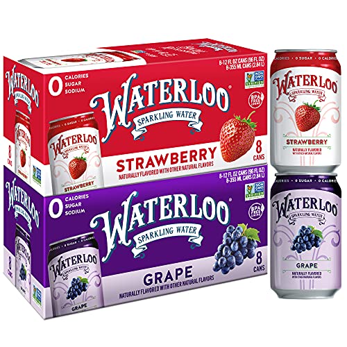 Waterloo Sparkling Water Grape and Strawberry 16 pack