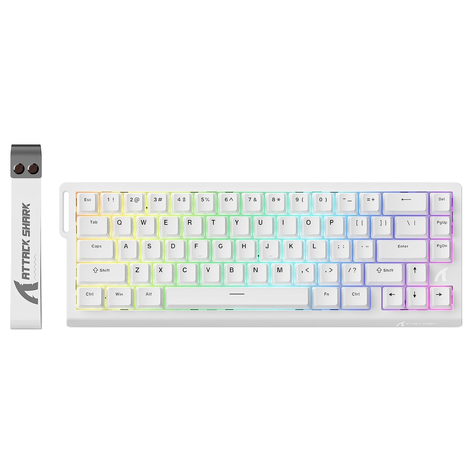 ATTACK SHARK X68 HE Teclado 8000Hz Rapid Trigger, Teclado Gaming RGB con Interruptor Magnético de 60%, Precisión RT de 0,01 mm, Actuación Ajustable, Snap Tap, para PC/Mac, Blanco
