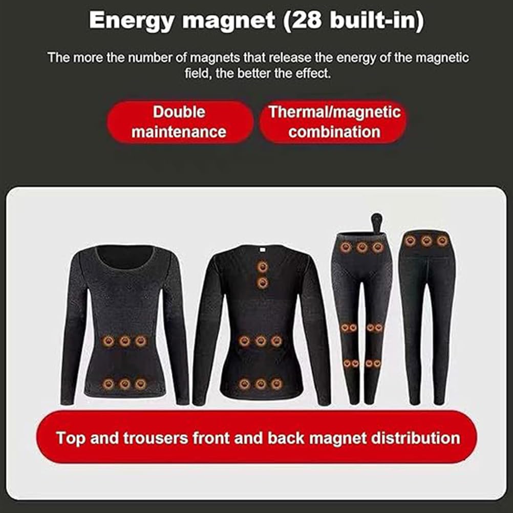 Komplet bielizny termicznej z podgrzewaniem, 3 poziomami grzania, ładowany przez USB, inteligentna, ciepła bielizna termoaktywna do jazdy na nartach zimą na świeżym powietrzu,Women,L