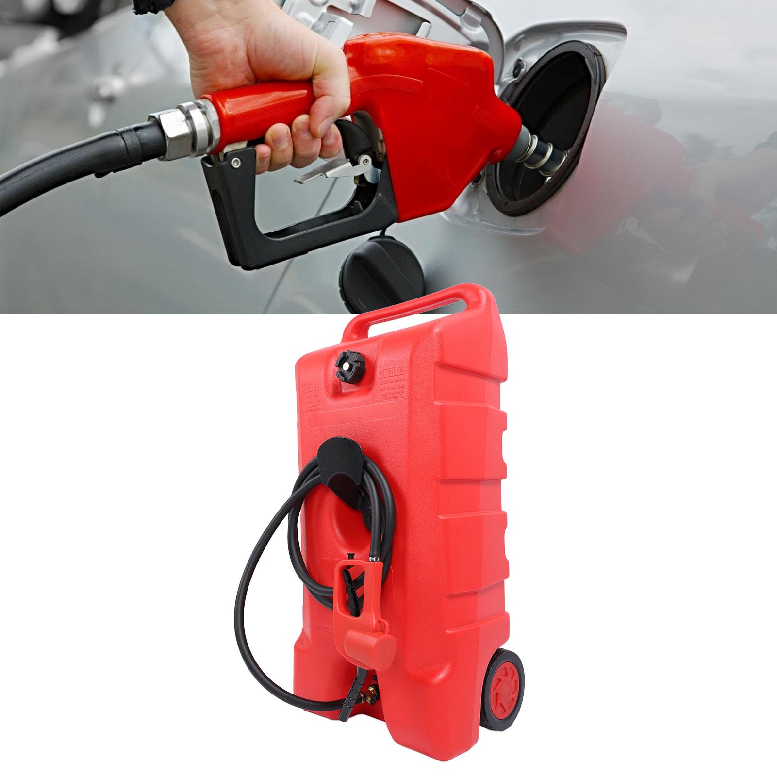 de 25 galones Tanque de gasolina Gran capacidad Contenedor de de aceite con manija de servicio pesado y ruedas de goma para barcos yates RVS Campers