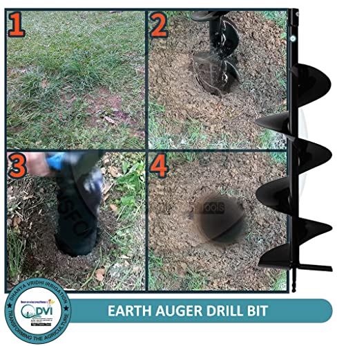 Image of DVI Heavy Duty earth Auger bit Used for Tree PLANTATION, Hole DIGGING (8 inchinch Bit)
