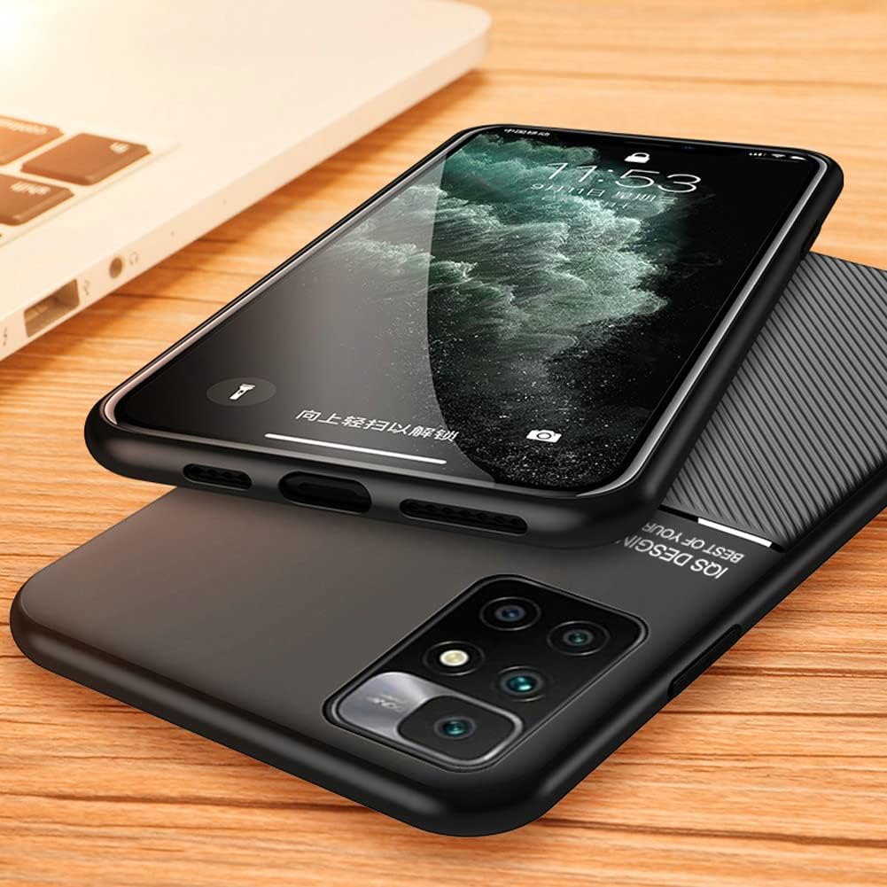 Mowen Case for Xiaomi Redmi 10/Redmi Note 11 4G 2021 - Cover Bumper Built-in Metal Plate for Xiaomi Redmi 10/Redmi Note 11 4G 2021 - Black - Image 6