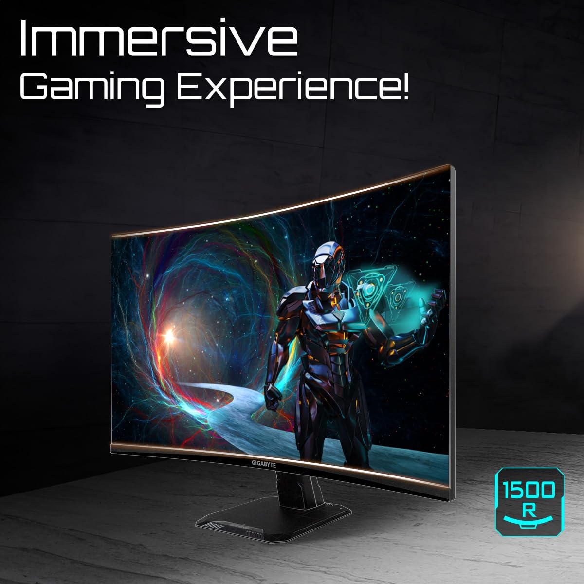 Gigabyte GS27QCA 27" QHD Monitor Gaming Curvo – 2560 x 1440, 180Hz, 1ms, 250 cd/m², FreeSync, HDR Ready, HDMI 2.0, DisplayPort 1.4