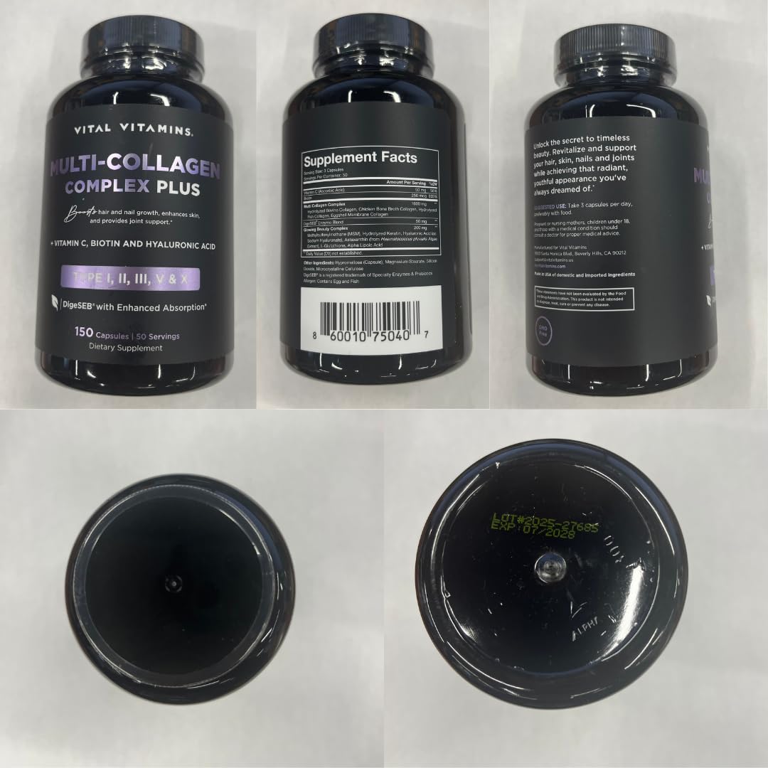 Vital Vitamins Multi Collagen Complex Plus Biotin, Hyaluronic Acid & VIT. C — Amazon image 2