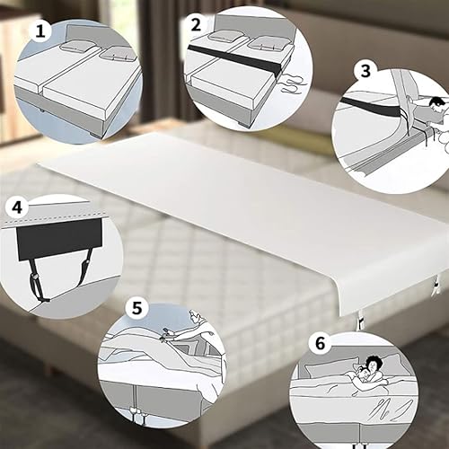 Miniatura 4 de Relleno de espacio para cama, relleno de espacio King dividido para cama ajustable, conector de colchón, para convertir las camas individuales en