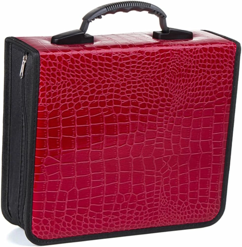 PRETYZOOM 2pcs Cd Storage Zipper Bag Large Capacity Pu Cd Pouch Tote Handle Holder Game Disc Storage Holder for