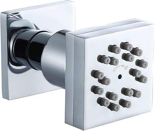 Miniatura 11 de Juego de ducha de latón con chorro de masaje cuadrado, de la marca RANDOM, de níquel cepillado, cromado, bronce aceitado y oro cepillado. C-Negro