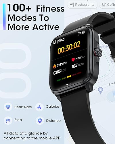 Miniatura 5 de AKUMAKA Smart Watch for Men(AnswerMake Calls), 1.85'' Bluetooth Smart Watch for Android Phones and iOS, Fitness Tracker Watch with Heart RateBlood