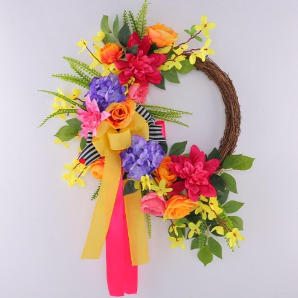 Ghirlanda Artificiale Rattan per intrecciato 55cm Vivaci Ghirlanda
