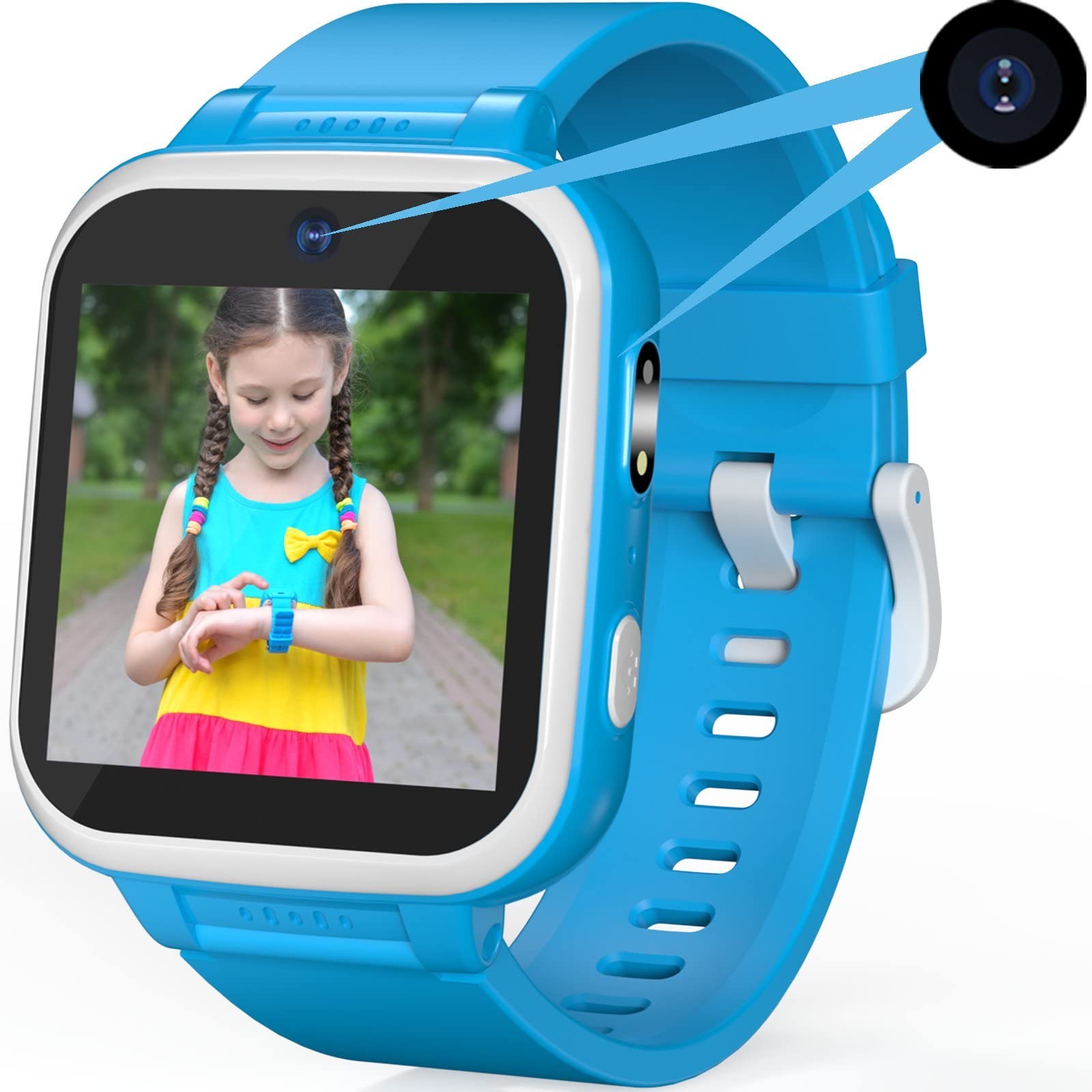 Kids Smart Watch Boys Girls,Gift Toys for 3+ Year Old with HD Dual Camera Touchscreen Puzzle Games Music Player Pedometer Alarm Clock Calculator Flashlight IP67 Waterproof Toddler Watch