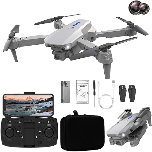 Mini dron para niños de 8 a 12 años de edad, dron plegable con cámara dual HD de 1080p de 1080p, control aéreo Rc, cuadricóptero, retención de