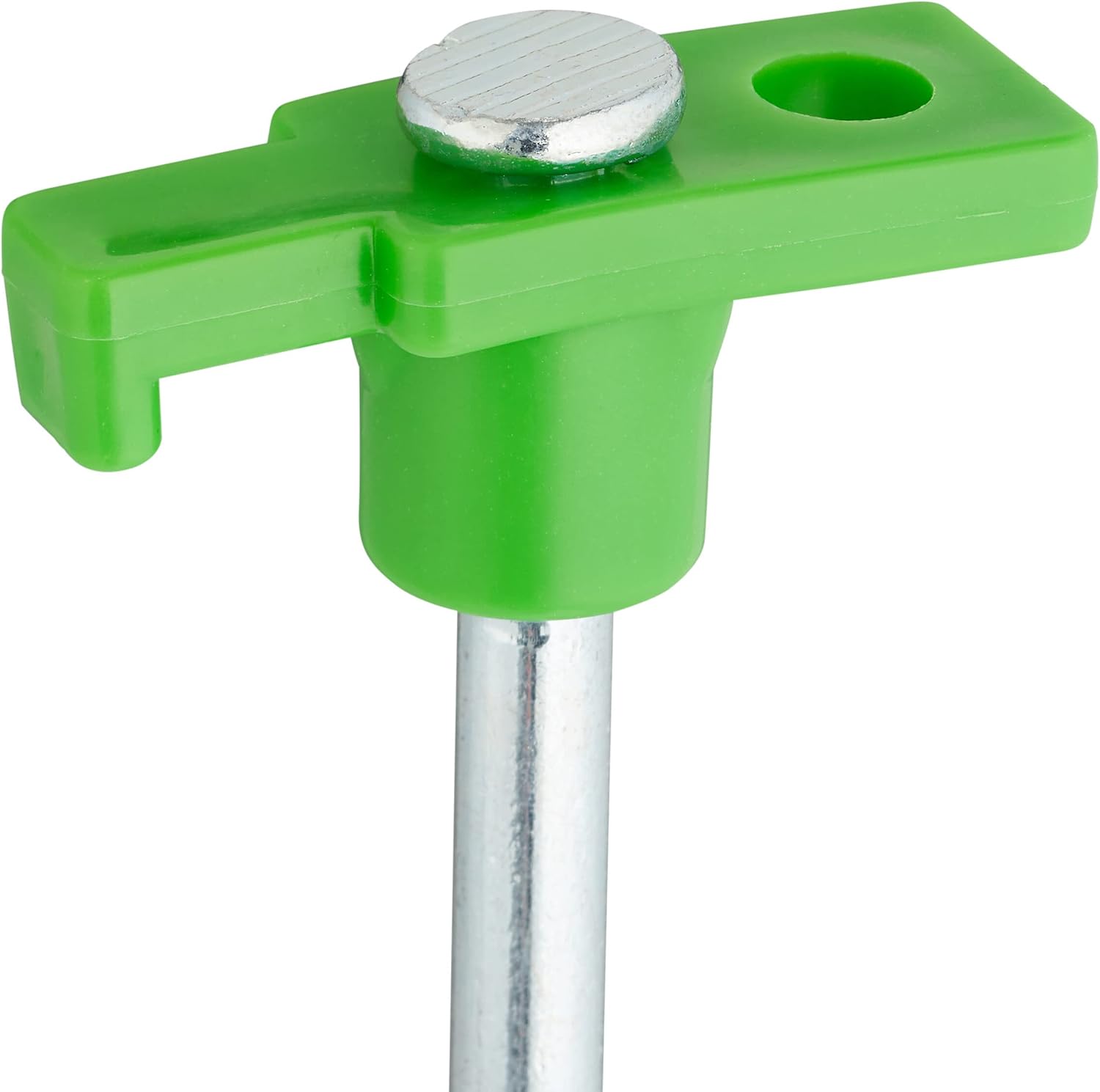 Relaxdays Tent Pegs Set of 24, Ground Anchor for Hard Soil, Camping, Stainless Steel, Hook, Set, 25cm, Light Green, 90% Steel 10% Plastic