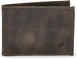 Carteira Masculina Slim Pequena Luxo Couro Legítimo Natural (Marrom Escuro)