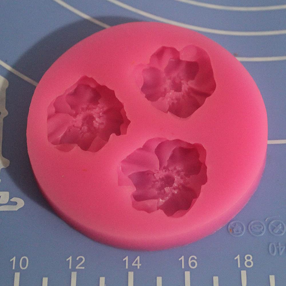 Stampo In Silicone LC Nice Flower X199 – 3 Cavità A Fiore, Per Cioccolato, Fondant, Fimo – Certificato FDA, Colore Casuale