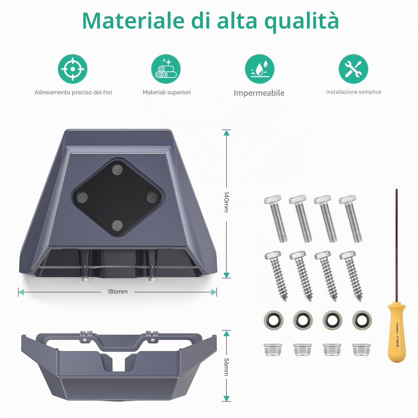 XLTTYWL Starlink Gen 3 Supporto, Supporto per Tetto per Mobilità Standard Starlink Gen3 per Starlink V3 Flat Standard Dishy Adatto per Camper, Legno, Metallo o Binari di Veicoli