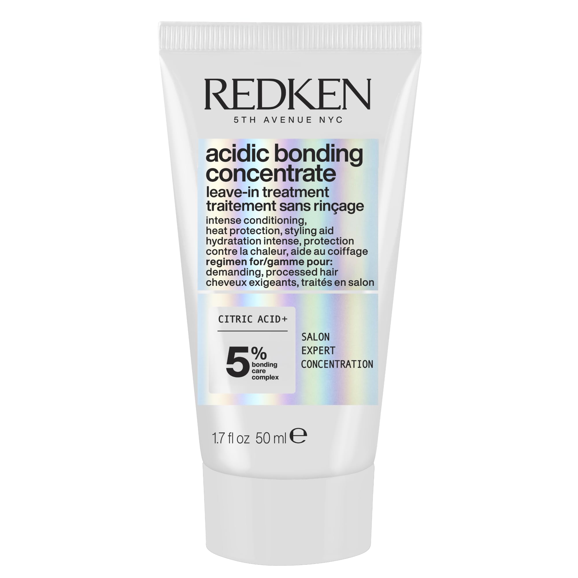 Redken Acidic Bonding Concentrate ABC Leave-In Treatment, Haarkur für geschädigtes Haar, Hitzeschutz bis 230°C, Reparatur, Glanz, Pflege und Schutz des Haars vor äußeren Einflüssen, 50 ml