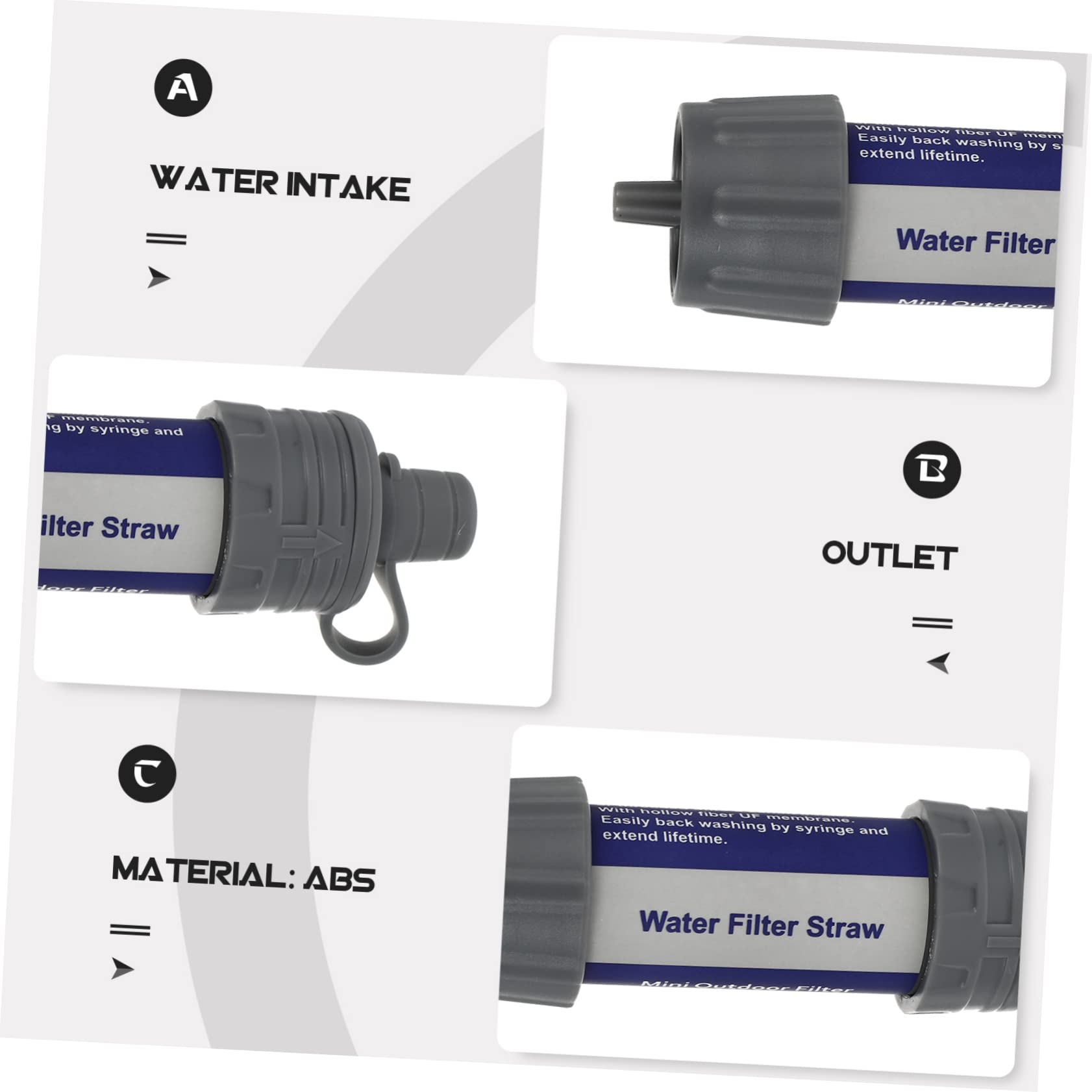 SUPVOX purificador Directo de Agua Potable contenedor de Agua Dispositivo de purificación de Agua dispensador Limpiador de Agua Conveniente Filtro de Agua de Abdominales Grey