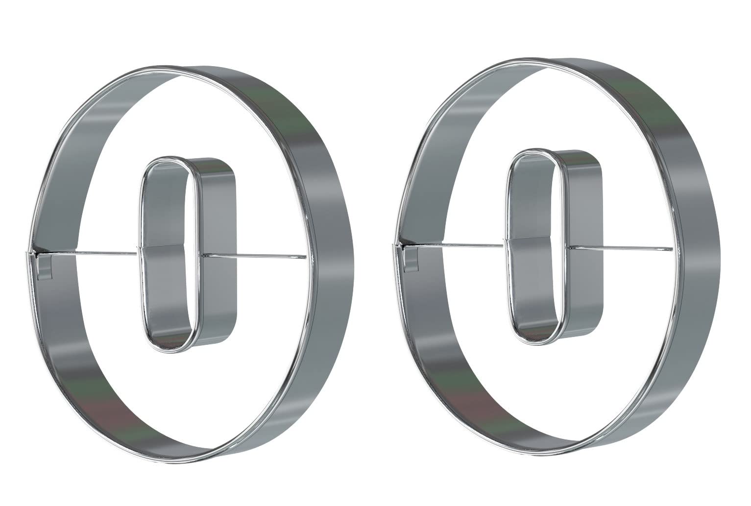 Bakerpan Stainless Steel Number 0 Cookie Cutter, Cookie Cutter Number Zero Shapes, 3 1/2 Inch - Set of 2