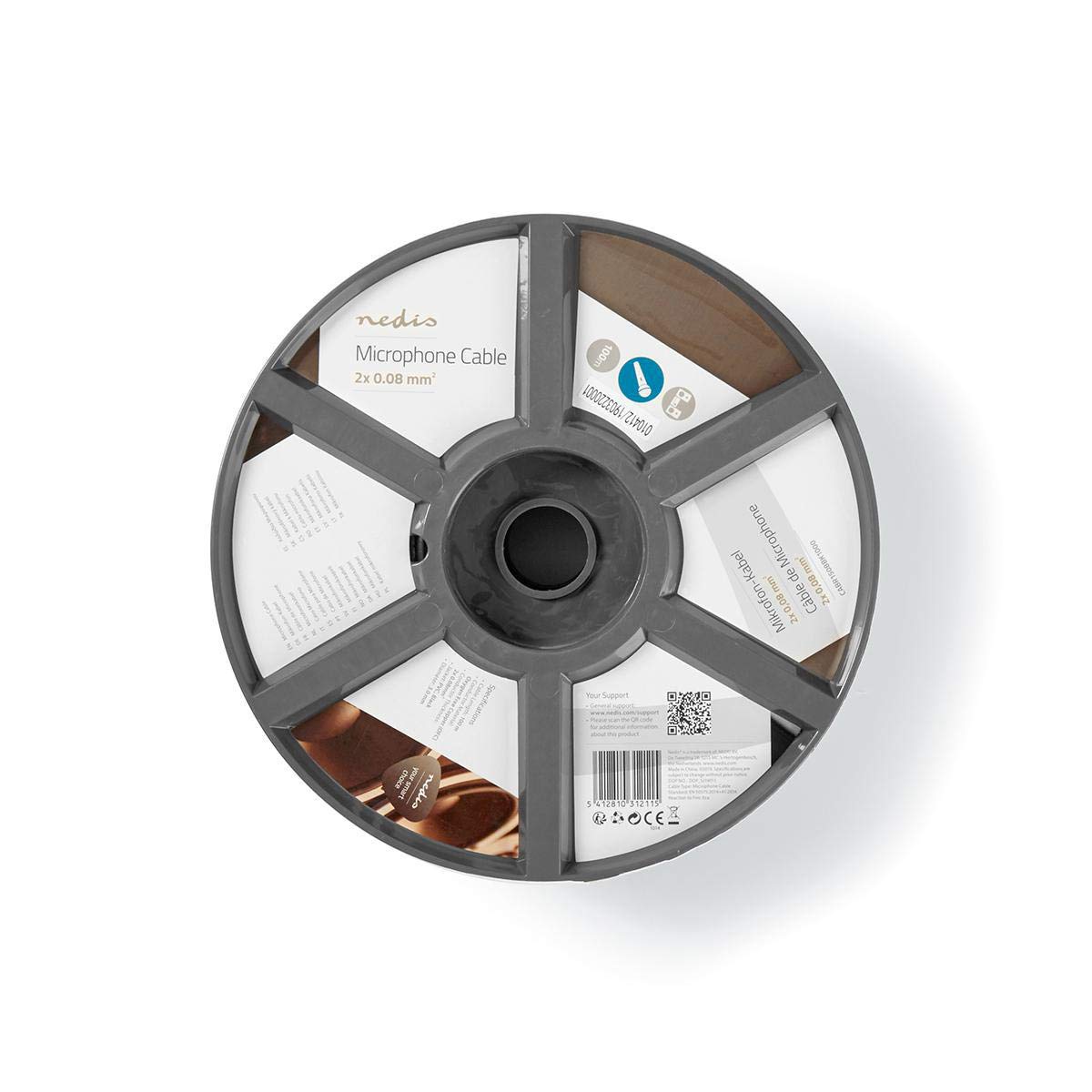 NEDIS - Câble micro - 2 x 0,35 mm² - 100 m - Rouleau - Noir