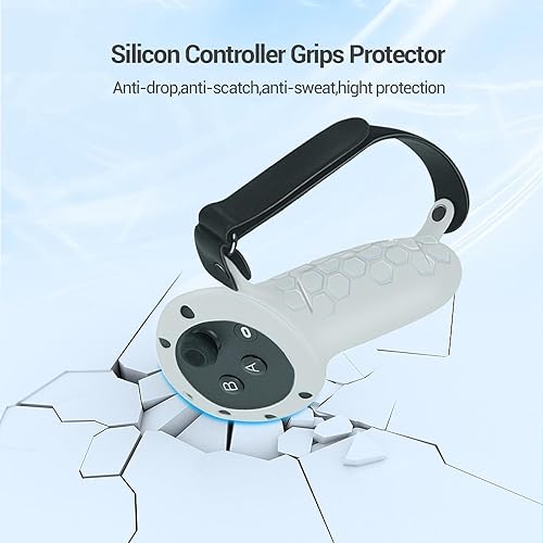 Miniatura 5 de Funda de agarre para controlador de realidad virtual mejorada compatible con accesorios OculusMeta Quest 3, con cubierta de apertura de batería y
