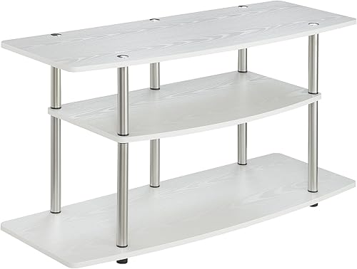 Soporte de TV amplio de 3 niveles Producto Designs2Go de Convenience Concepts Blanco disponible en Yaxa Colombia