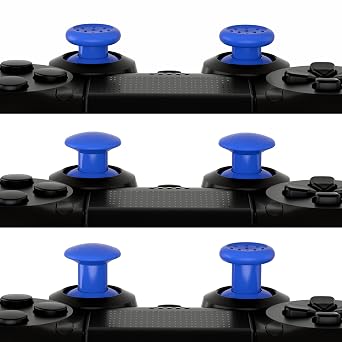 eXtremeRate Thumbsticks Compatible with PS4 and Compatible with PS5 Controller Ergonomic Analogue Sticks Attachments Replacement for PS4 Joy Sticks for PS5 Blue [ThumbsGear]
