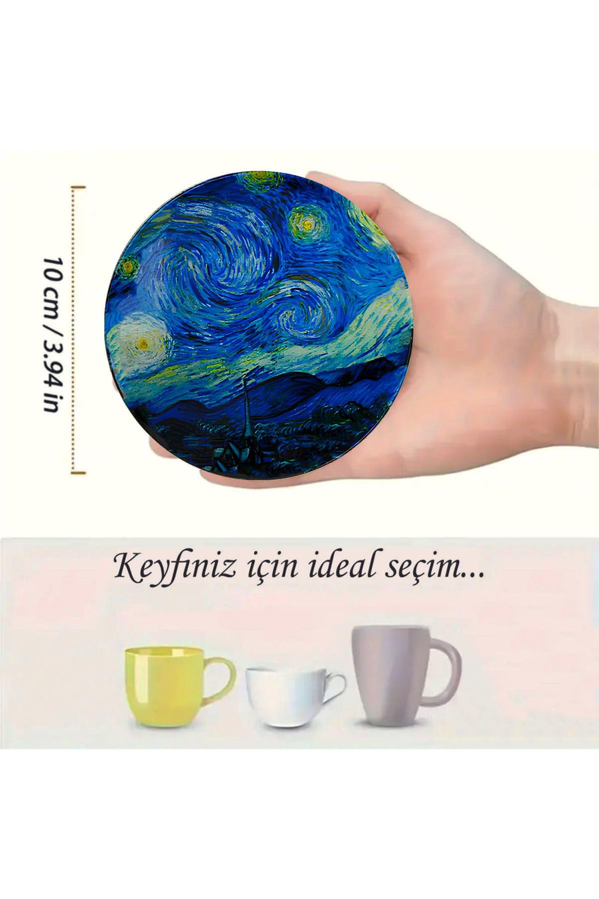 kutuTR 6'lı Ahşap Bardak Altlığı BRD-012