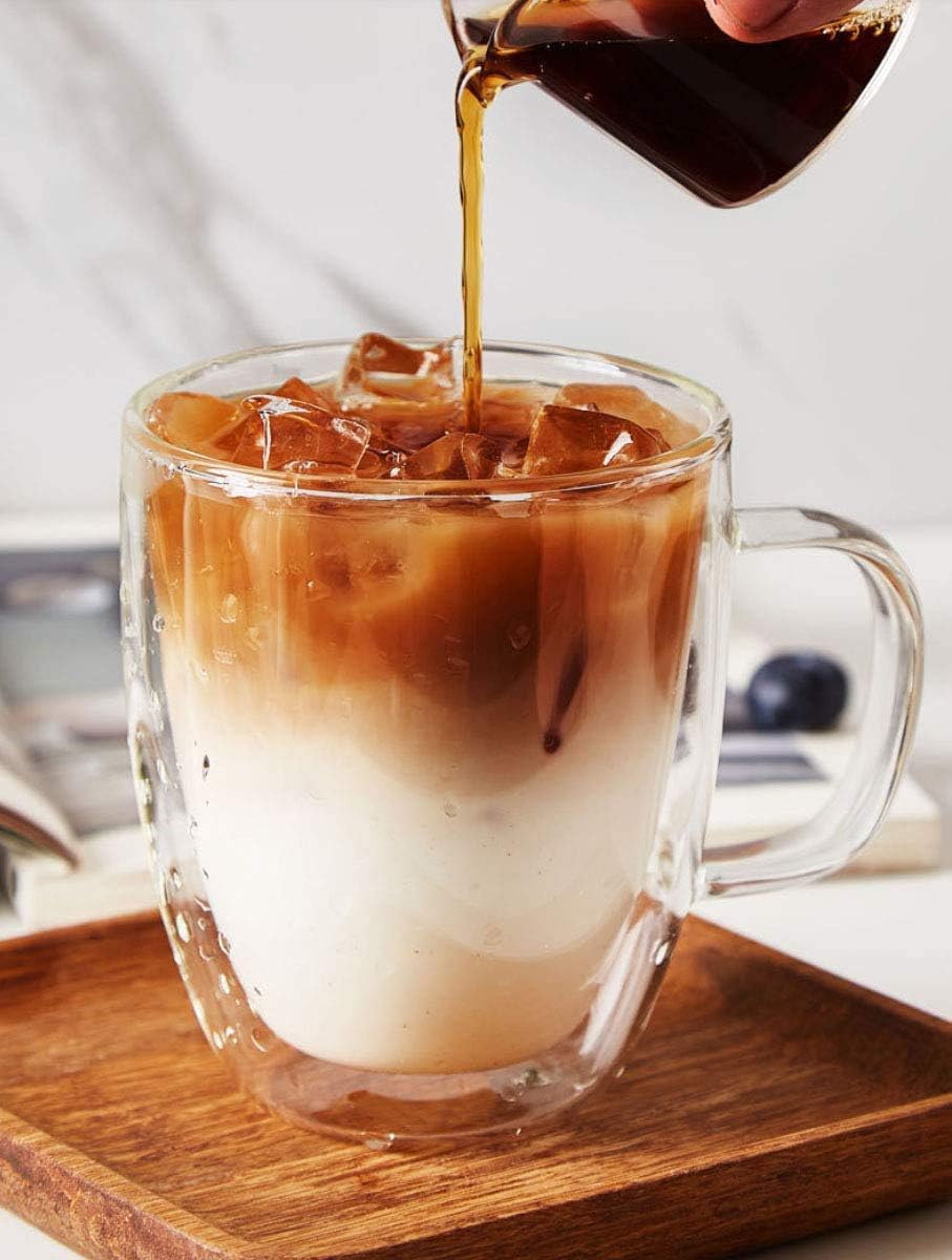 IBLUELOVER Double Wall Glass Cup Thermo Insulated Coffee Mug with Handle Heat-Resistant Latte Glasses Borosilicate Coffee Glass for Latte Mocha Cappuccino Americano Espresso Tea, 350ml/12Oz 3 610LrbM4KvL. AC SL1200