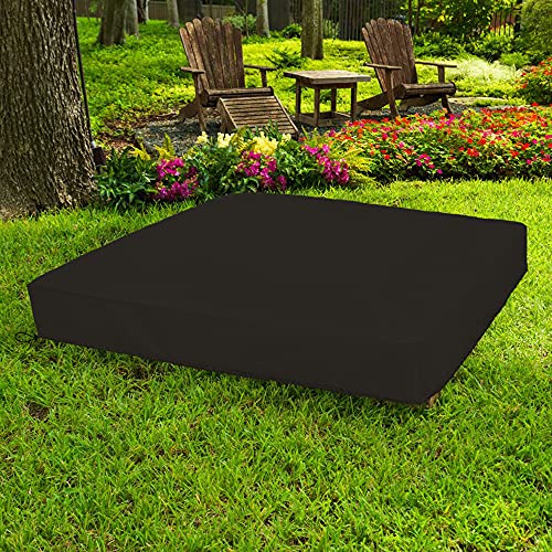 Dustyprote Sandbox Cover, 420D Heavy Duty Sandbox With Cover, Sand Coxes For Kids Outdoor With Lid-48In, Square Sandboxes Sandpit Cover (Black) #TOP4