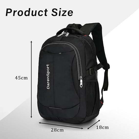 Travel Backpack Durable & Water Resistant, Day Pack Backpack, Breathable Padded Back & Straps, Unisex Durable Handy Daypack for School Work Hiking Camping Travelling, Rucksack for Men