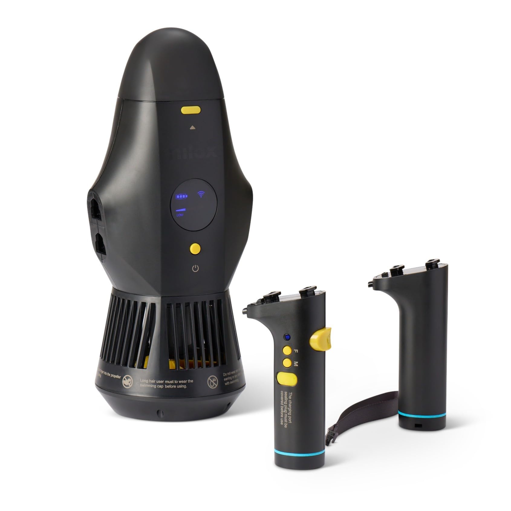 Nilox Waterscooter, Agua Scooter eléctrico para Sup y Buceo hasta 5 m de Profundidad, hasta 60 min de Uso, 2 velocidades hasta 5 km/h, fácil de Transportar, Color Negro
