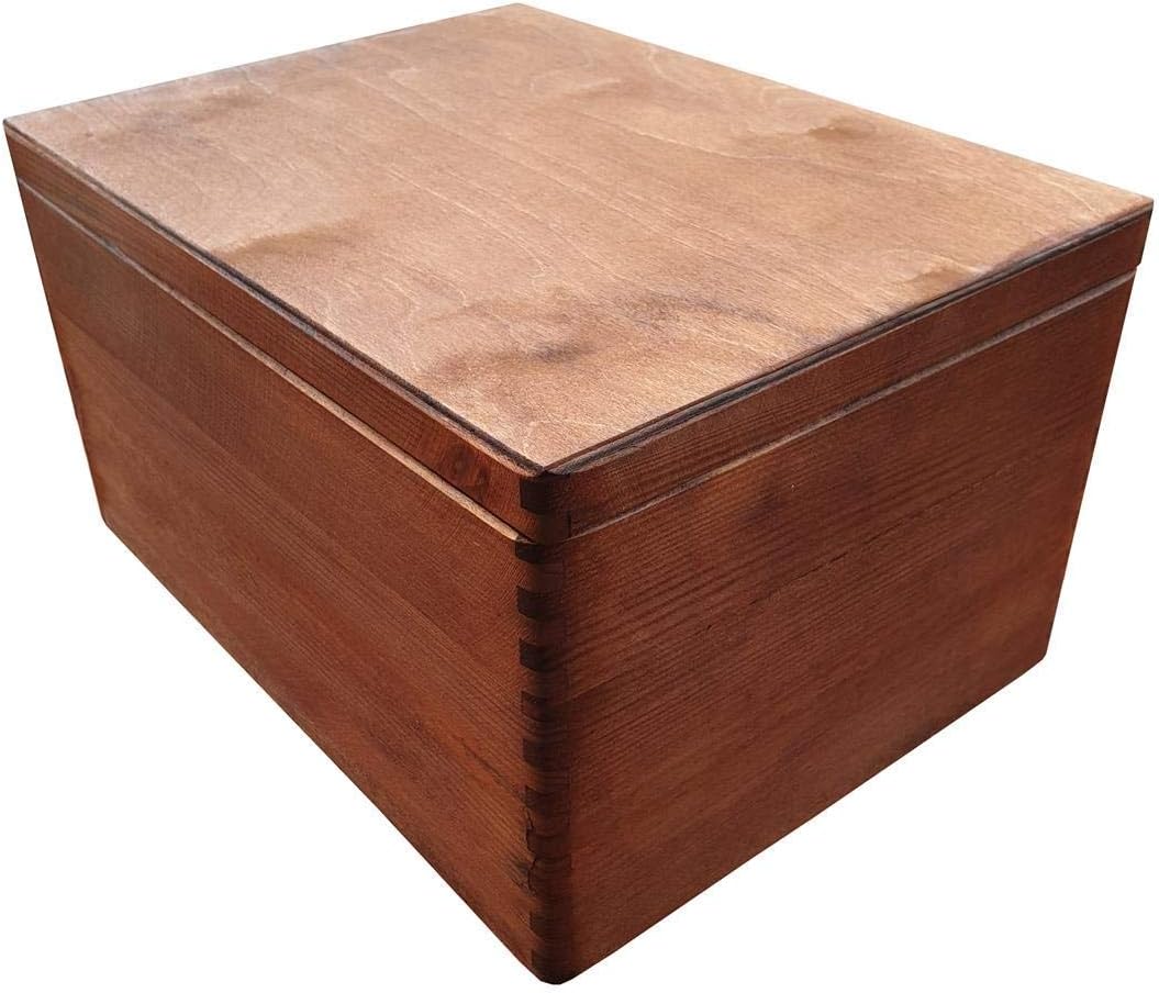 Large Wooden Big Box, Toy Box 40 cm Long, without Handle with Lid, all