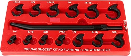 Miniatura 7 de SAE Shockit - Juego de llaves de vaso de 14 piezas, accesorios de línea automotrizhidráulica (LT1920)