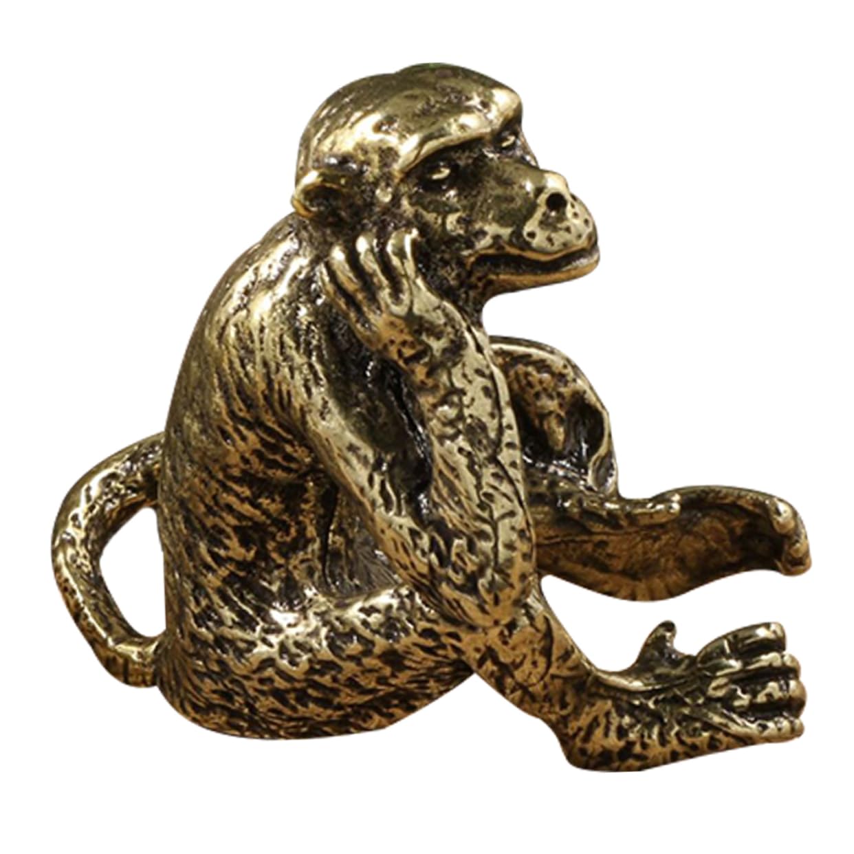 ibasenice 2stücke Vintage Mini Monkey Statue Messing Lifelike Tierfigur Für Schreibtischdekoration Kreative Retro Affenskulptur Perfektes Für Und Sammler