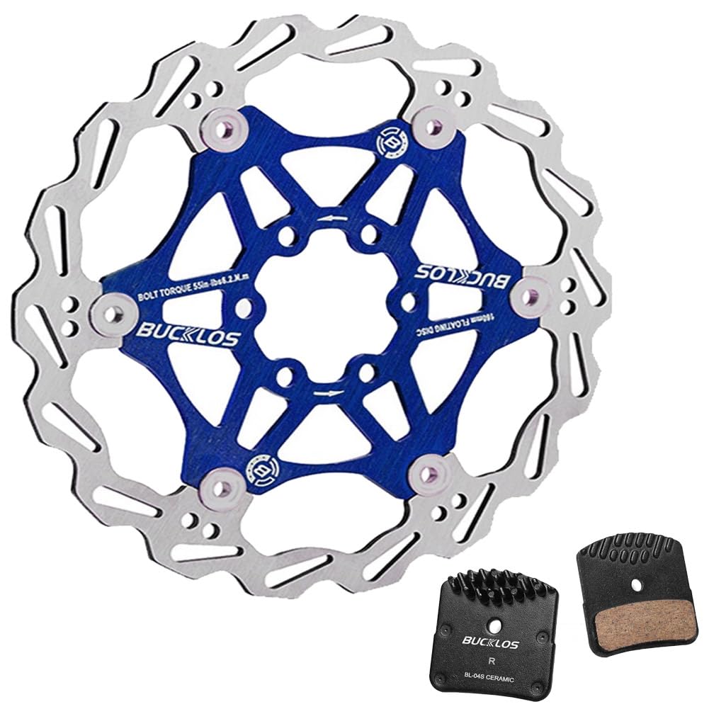 Amazon.com: BUCKLOS 160mm Blue Floating Disc Brake Rotor Stainless ...