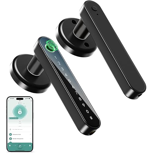 IRONZON Fingerprint Door Lock Smart Door Lock with Keypad Keyless Entry Door Lock with Handle for Home Hotel Office Apartment Bedroom