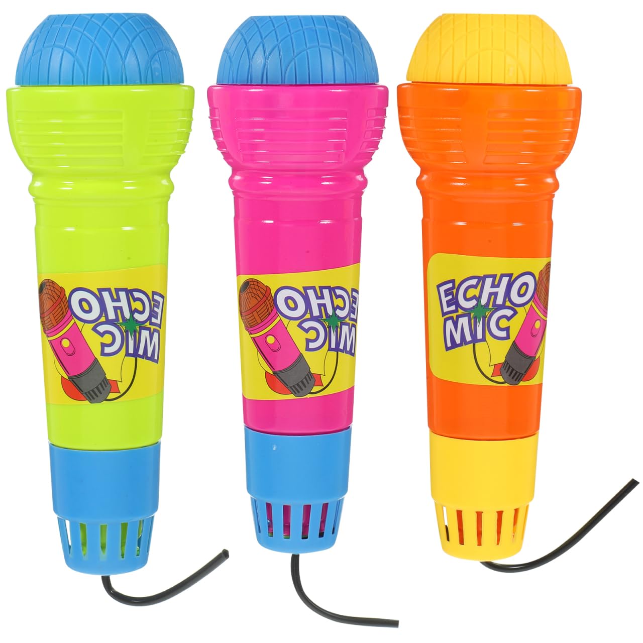 VANZACK 3Pcs Echo Microphone Toys for Kids Lightweight Simulated Toy Microphone Set for Party Favor and Role Play 7.09 Inch Echo Props for Toddlers