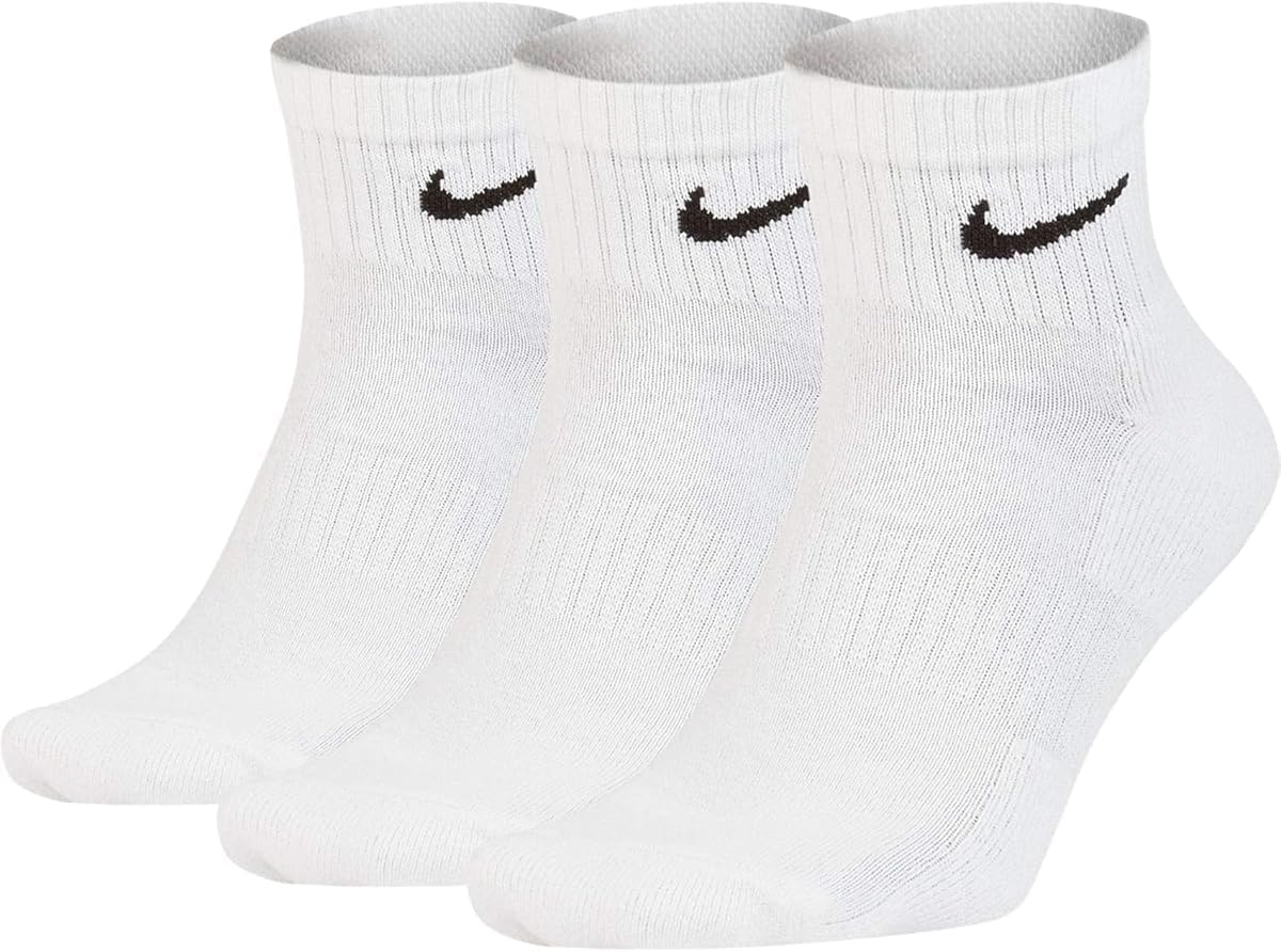 Nike Everyday Cushioned Ankle Athletic Training Casual Socks - 3 Pack