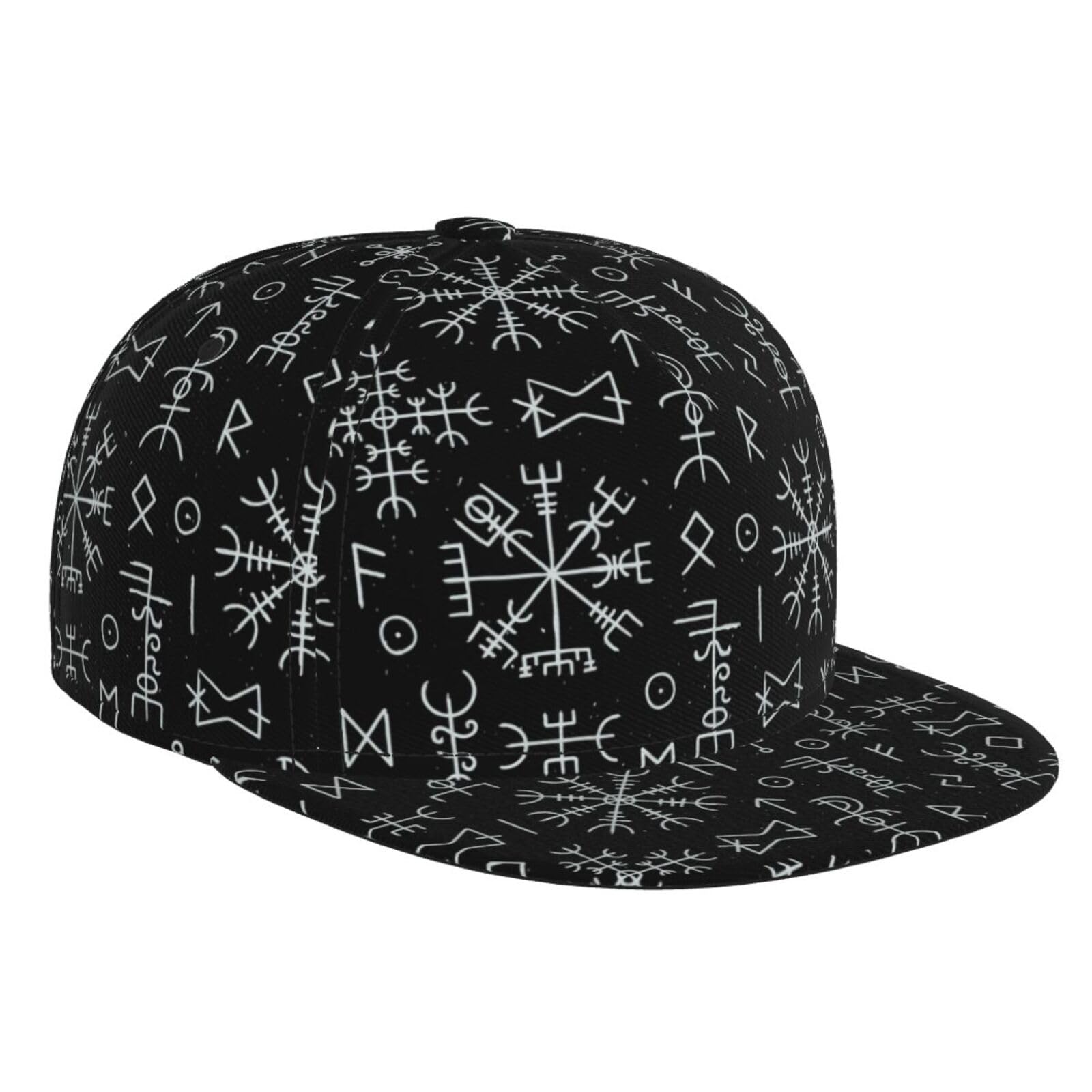 Black White Polka Dot Flat Brim Baseball Cap for Men Women, Adjustable Hip Hop Snapback Hat Breathable Trucker Hats